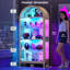 5-Tier Arched Display Cabinet with Glass Doors and RGB Lights for Trophy, Collectibles-1265179083
