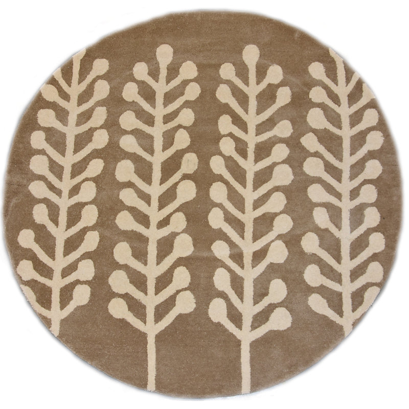 Herbs Floral Hand Woven Area Rug, Round 200cm