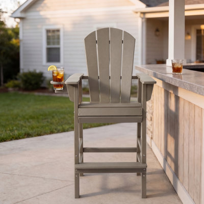 Chaise de comptoir Adirondack avec porte-gobelet