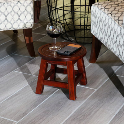 Repose-pieds moderne à motif floral grand, blanc grand