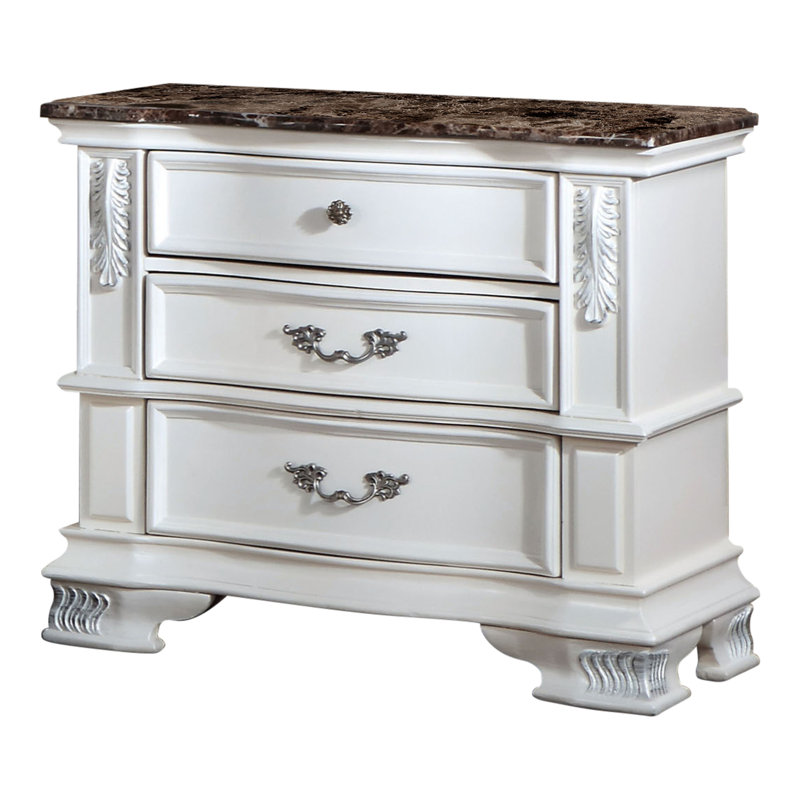 Tarver 32'' W Solid Wood Nightstand, Pearl White