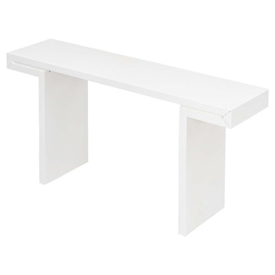 Large 60-Inch Console Table With Geometric Clean Lines, Stylish Entryway Table With Painted Finish And Adjustable Feet, Suitable For Living Room, Entryway, Hallway.