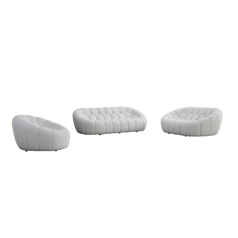 Canapé, causeuse et fauteuil à bulles MI-2126, Blanc