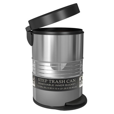 Steel Open Waste Basket - 1.1 Gallons