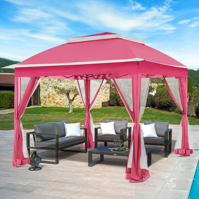 11 pi. L 11 pi. X P 11 pi. Pavillon de jardin en D, Rose foncé