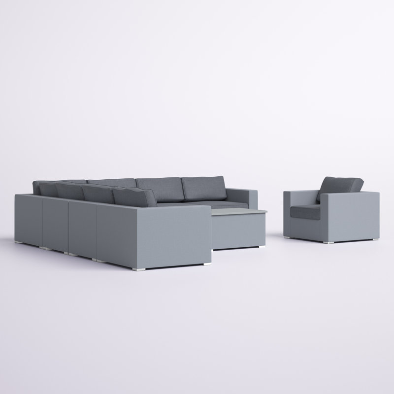 Everleigh 7 - Person Modular Patio Conversation Set with Cushions