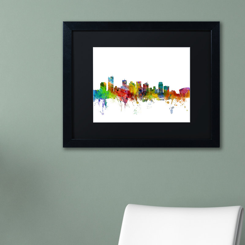 « phoenix arizona », impression encadrée en bois, H 16 po x l 20 po x P 0,5 po, Noir