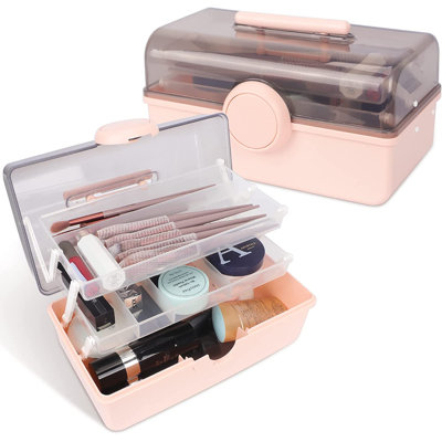 Plastic 3 Compartment Makeup Organizer