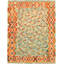 Tapis décoratif en laine de conception unique 4 pi 10 po x 6 pi 4 po noué à la main New Age