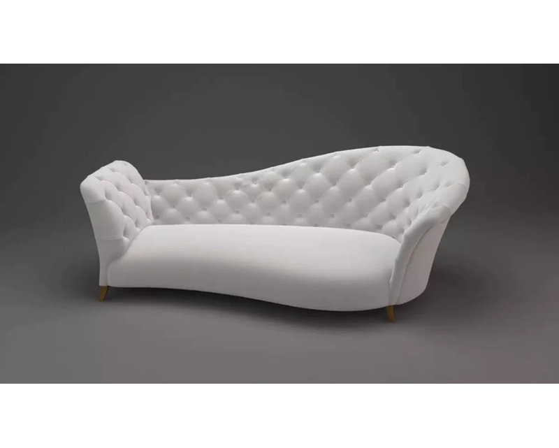Canapé Chesterfield Harry Hines, Tissu blanc