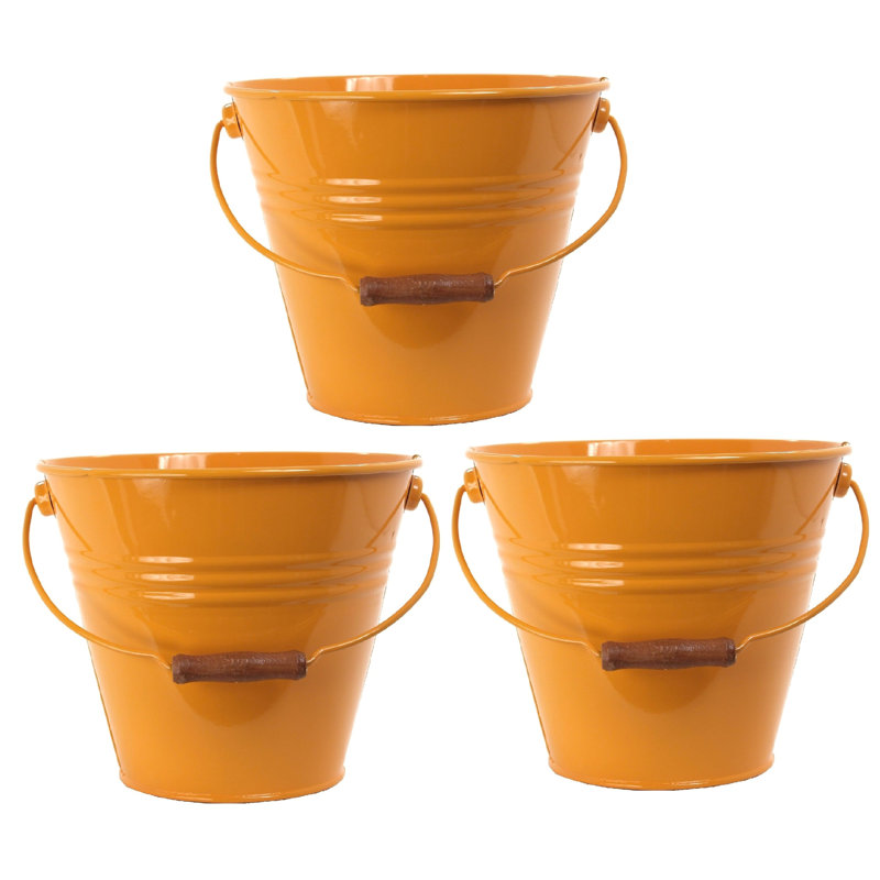 Handmade Metal Pot Planter, Saffron, 3