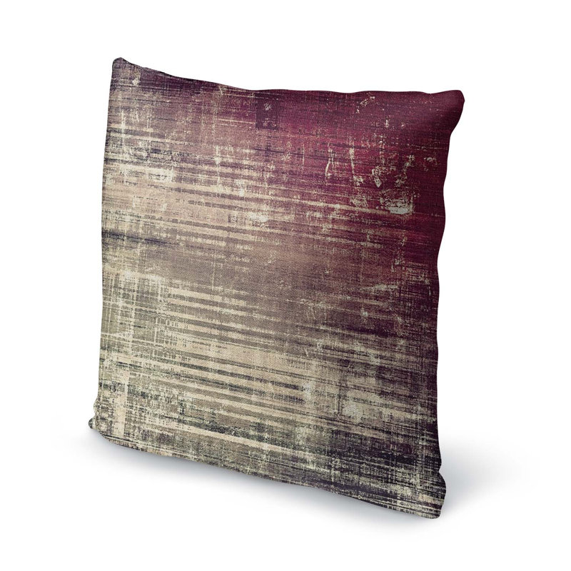  Housse et insert de coussin carré délavé pour l'extérieur, Rouge, 18" x 18"