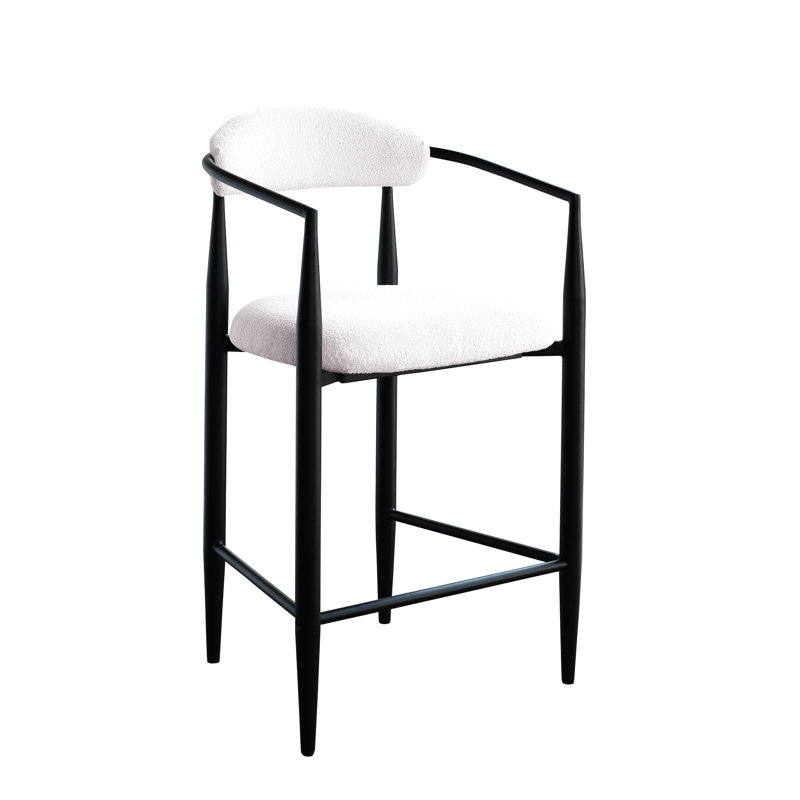Tabourets de bar 2 places Mid-Century, Noir, Blanc