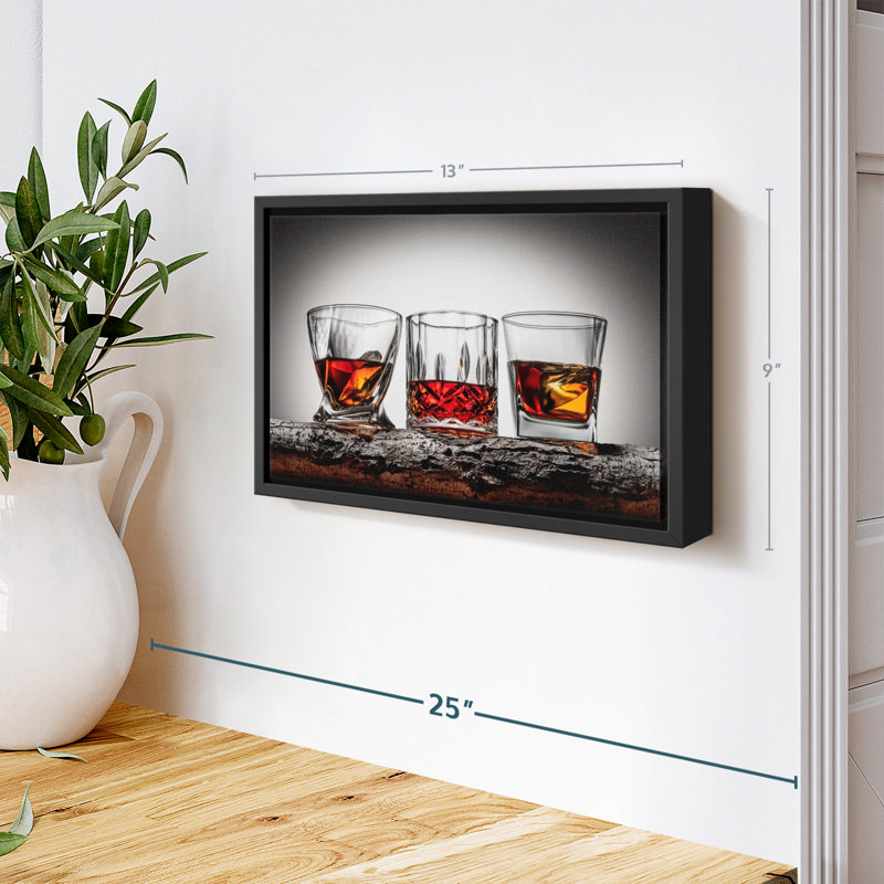 «Fancy Whiskey Glasses Canvas Print», H 9 po x l 13 po