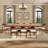 Solid wood rectangular dining table and chair set-316256427