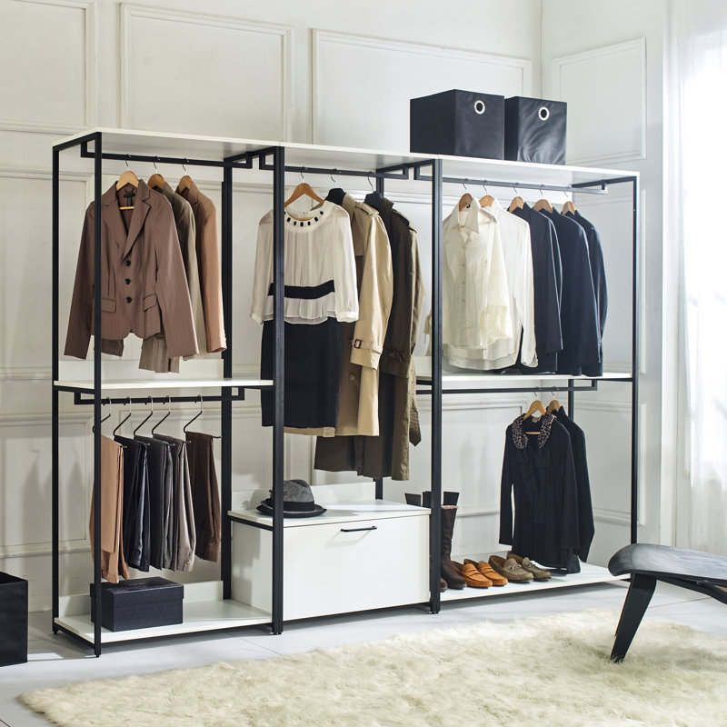 Walk In Closet - Structure en métal, teinture, tiroirs très profonds pour un rangement efficace autoportant avec tiroirs à cadre, Scratch 2X plus épais