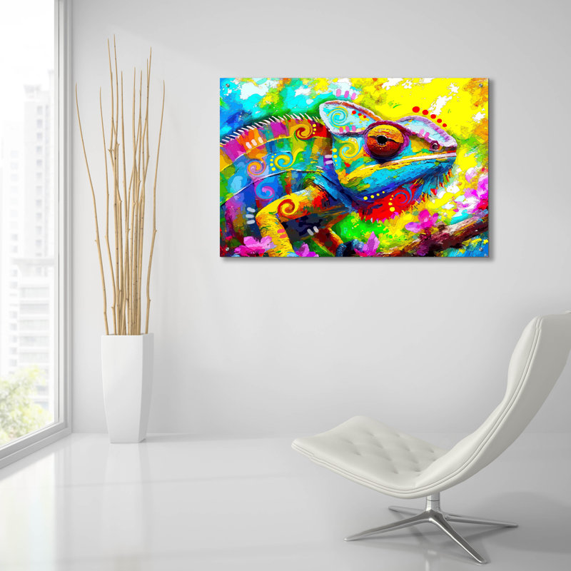 «The Karma Chameleon» par Dean Russo, H 24 po x l 36 po x P 0,2 po
