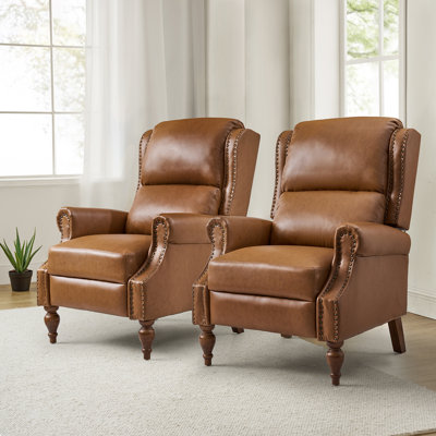 Deondria 37" W Faux Leather Push-Back Recliner