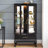 Lighted Curio Cabinet with Glass Doors, Adjustable Shelves, and LED Lights for Home Decor and Storage