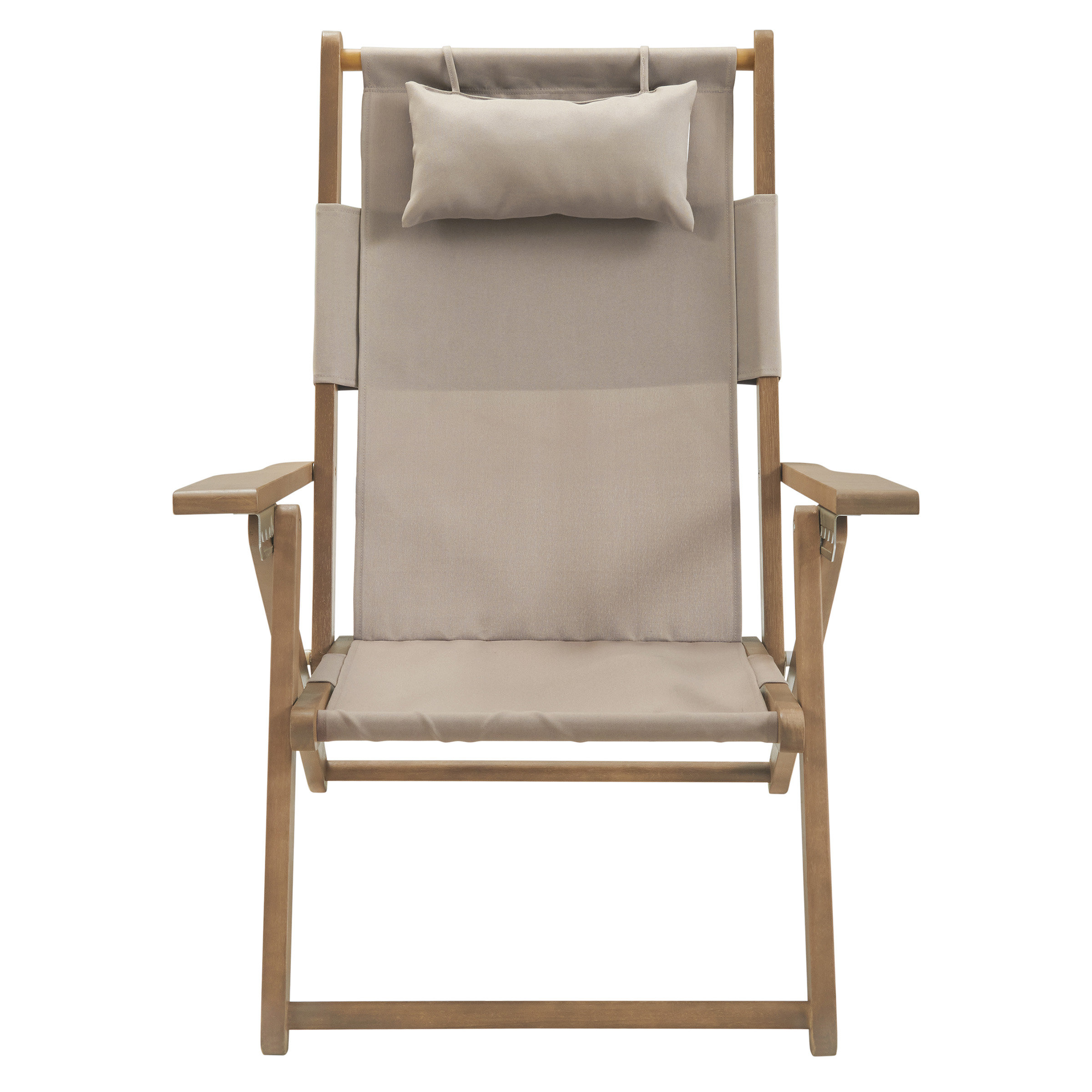 Fitzhugh Folding Beach Chair with Cushion Birch Lane Color: Brown