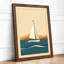 Sailboat at Calm Waters Minimalist - Framed Print-1505885662-1505885667
