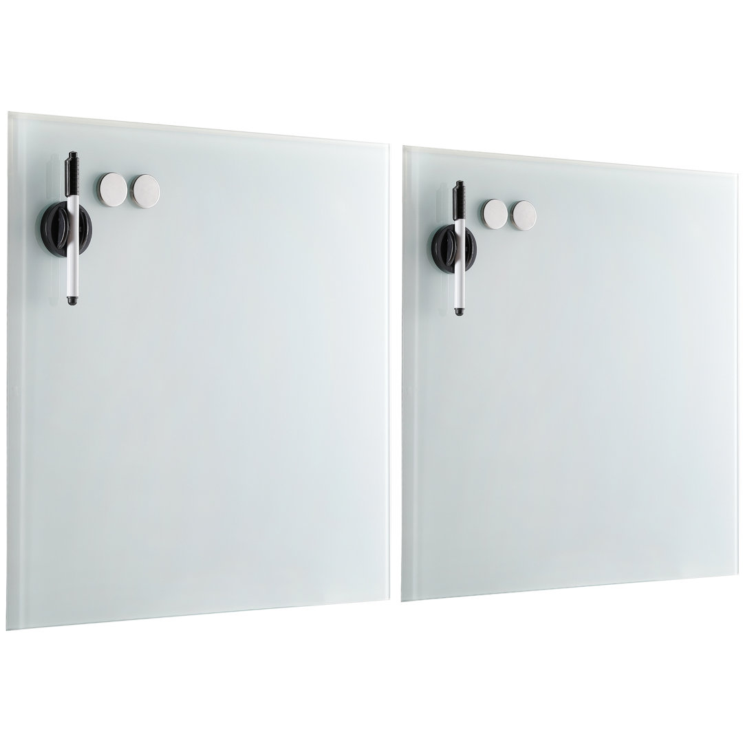 Birdrock Home 2 Pack Magnetic Glass Dry Erase Board For Wall - Glass Whiteboard For Offices, Meeting Rooms, Classrooms Or Homes – 2 Dry Erase Markers - 4 Magnets – 2 Marker Holders Eraser - Black BirdRock Home Surface 