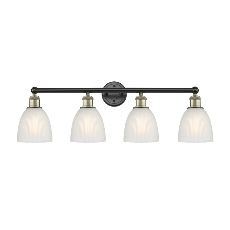 Éclairage pour meuble-lavabo 4 lumières 33 pouces Philomene, Blanc, Laiton antique noir