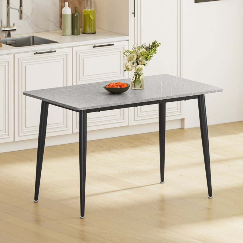 Metal Base Dining Table, Grey