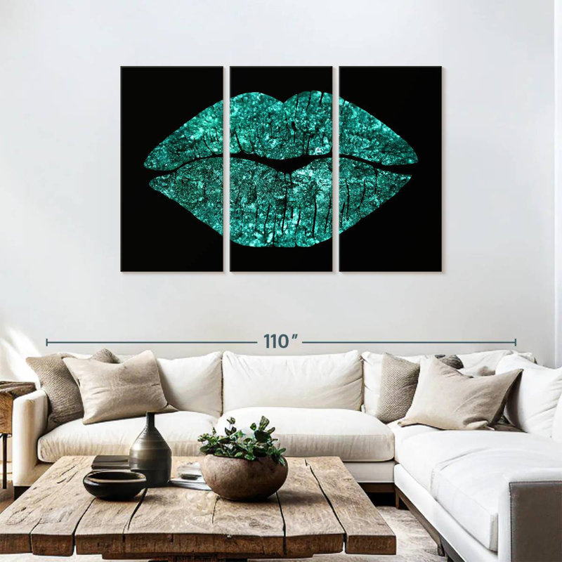 Shuttleworth Teal Glitter Kiss, 48" H x 74" W