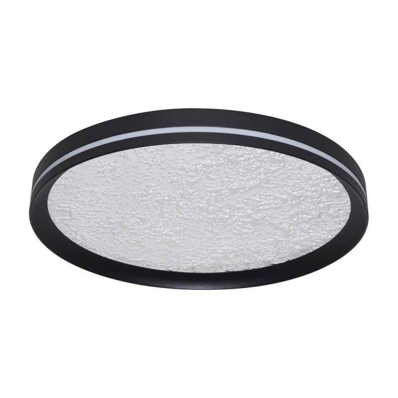 Luna - Plafonnier encastré à DEL intégré - Noir, H 2,56 po x l 15,75 po x P 15,75 po