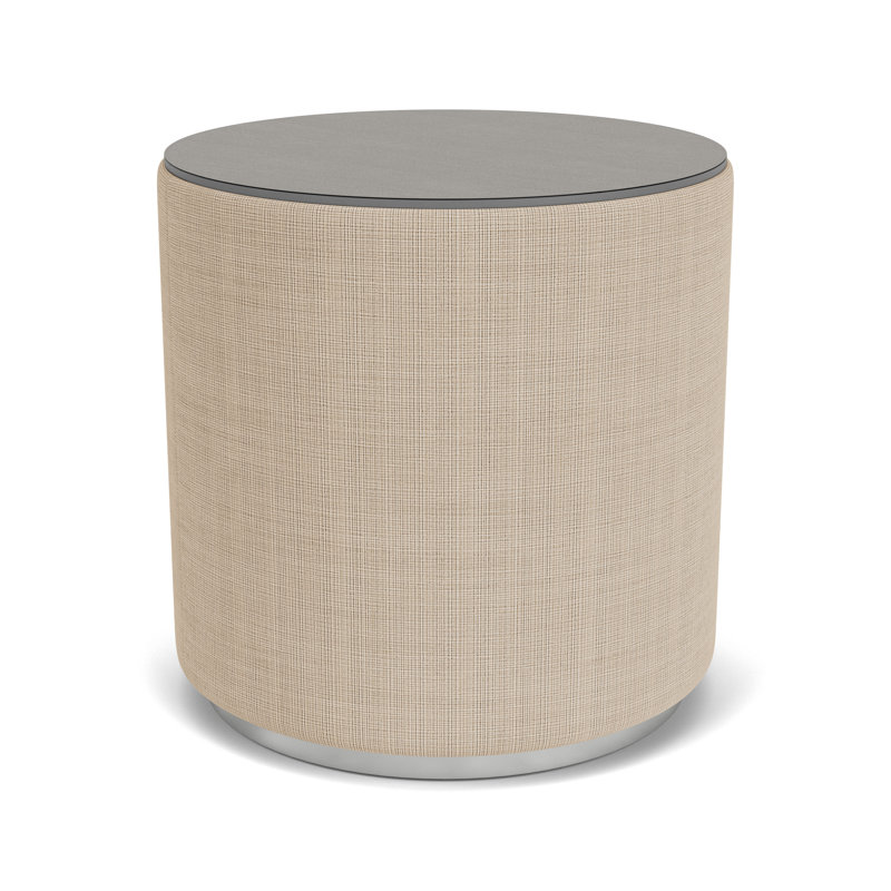 Table de réception avec plateau en stratifié Darsey, 20", Sergé sarrasin, Argent; calcaire Chambray