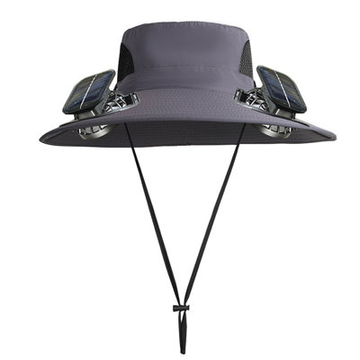 Kbndieu Wide Solar Fan Outdoor Fishing Hat Men Sun Hat with Solar Fan Fishing Hats 3 Speed Adjustable Fan Hat