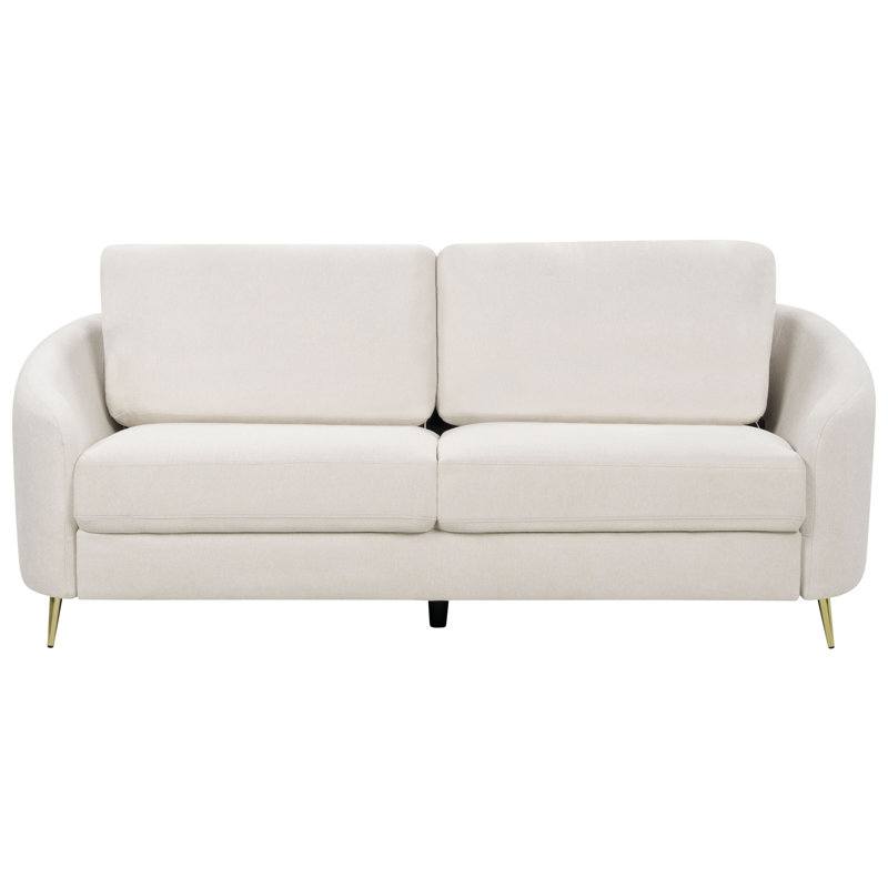 Aaronette 3 Seater Sofa, Light Beige Polyester