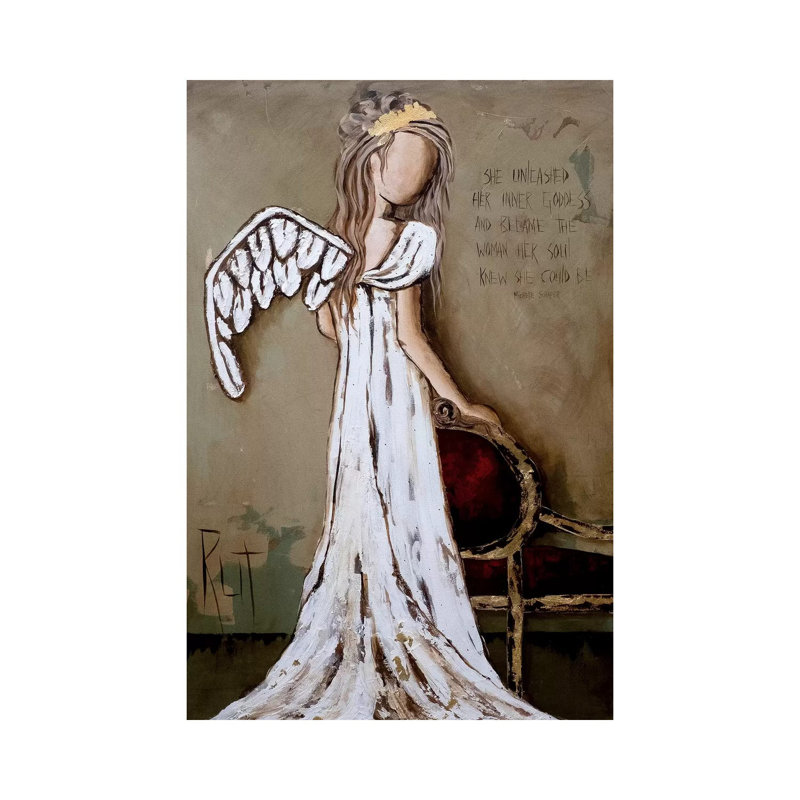 « Unleashed » par rut art Creations-impression d’art graphique, Pas de tapis, H 18 po x l 26 po x P 1,5 po, Toile tendue