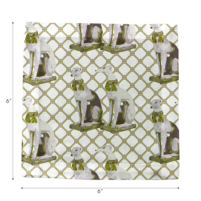 Regal Greyhound Square Napkins, 6" W x 6" L, Gold