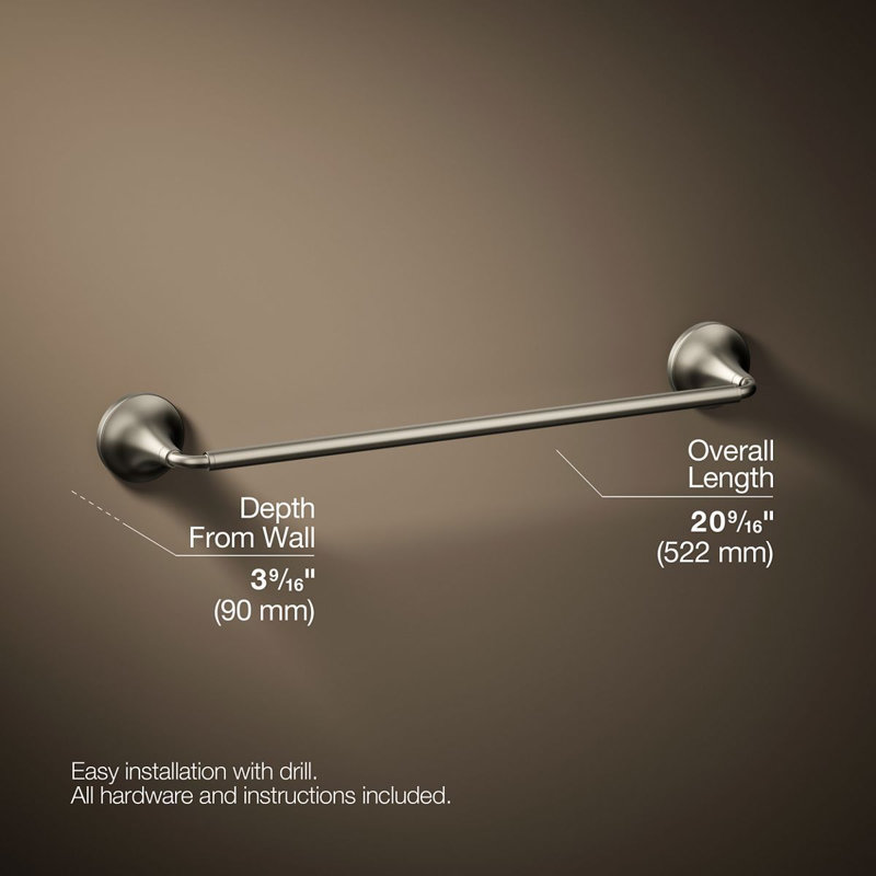 Tone Towel Bar, Vibrant Brushed Nickel, 18"W
