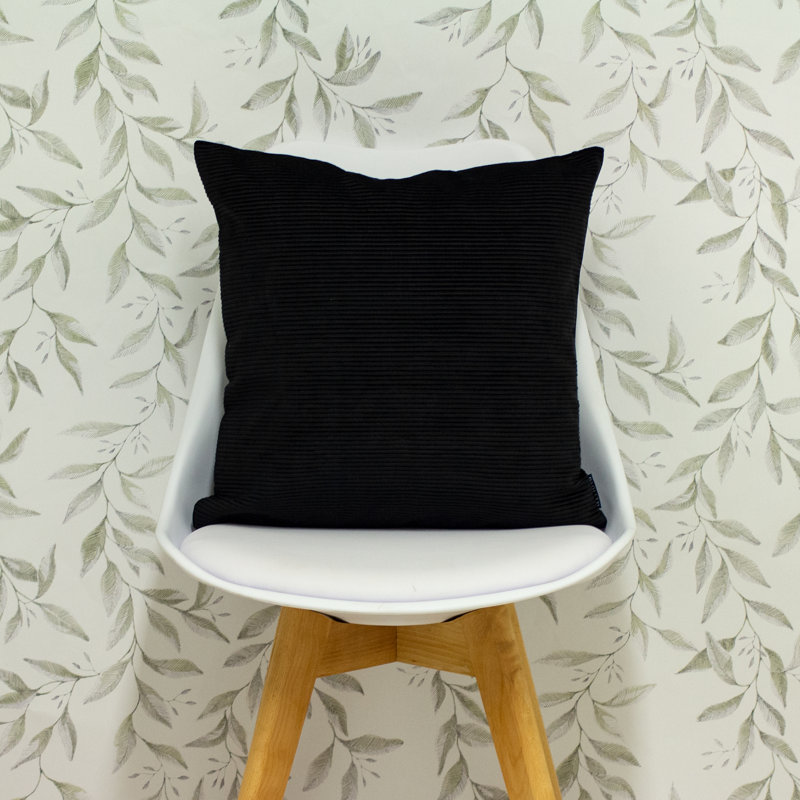 Hoggins Striped Square Throw Pillow Cover, Black