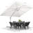 Roric  White Pole 108'' x 132'' Square Economical Large White Umbrella With 360° Rotation-38485498