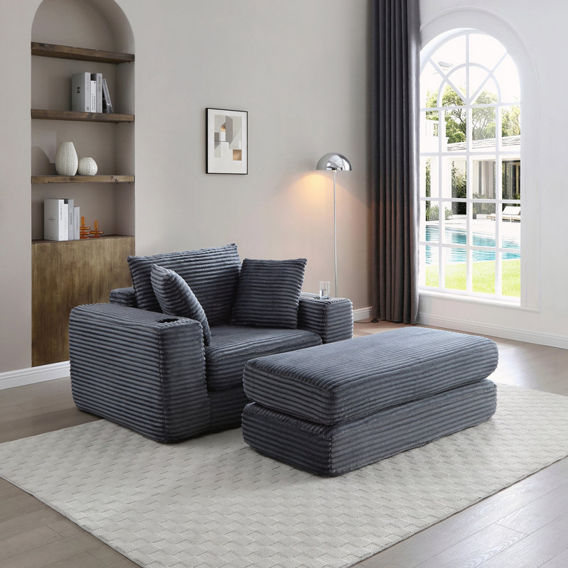 Méridienne de 52,4 po, Gris