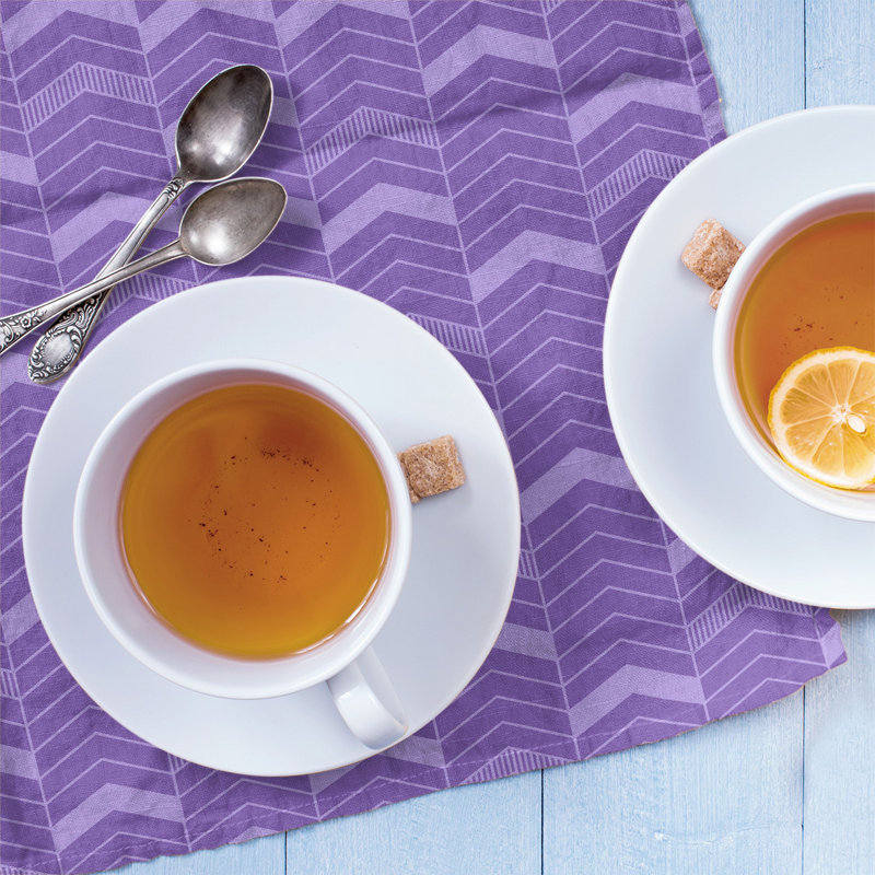 Stephenie Tea Towel Kitchen Towel, Iris/Light Purple, Cotton Twill