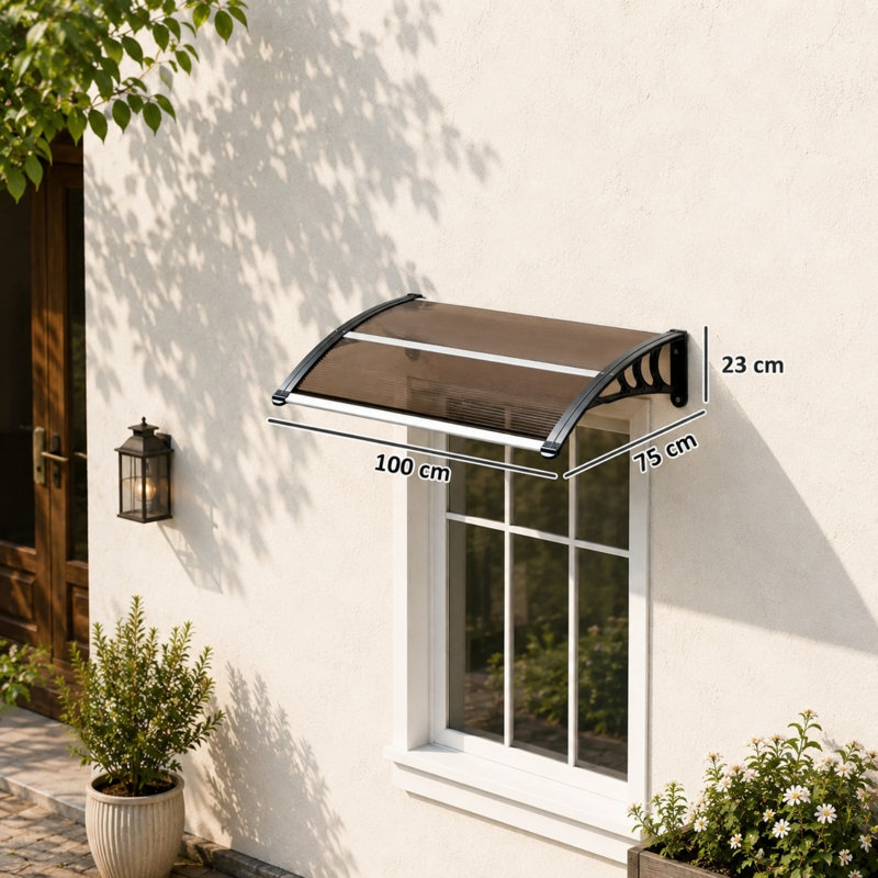 Luch 100 cm W x 75 cm D Polycarbonate Door / Window Awning
