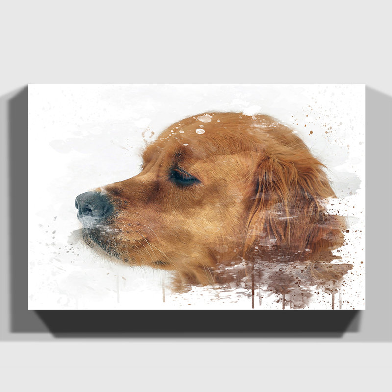 Golden Retriever Dog - Wall Art, 35cm H x 50cm W, Wrapped Canvas