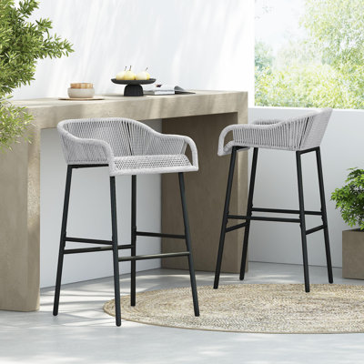 Tabouret de bar d'extérieur gris clair La Push, ensemble de 2