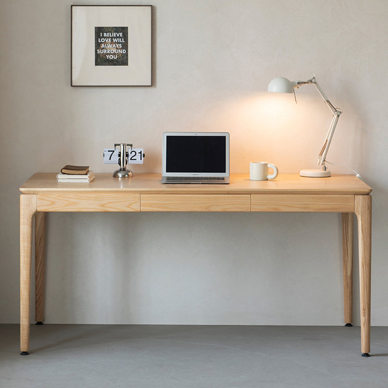 Bureaux rectangulaires en bois massif Burlywood, H 29,92 po x l 62,99 po x P 27,56 po