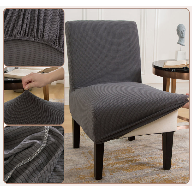 Housse pour fauteuil sans accoudoirs en tissu extensible lavable, Gris argenté