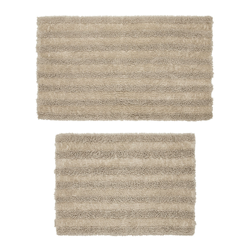Genieve Cotton Blend Bath Rug, Linen