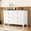Commode 6 tiroirs double l 52,6 po avec rangement pour la chambre