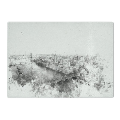 Tempered Glass London City Skyline Chopping Board