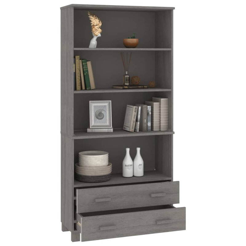 Bibliothèque-armoire avec tablettes de rangement Hamar HAMAR, Gris clair