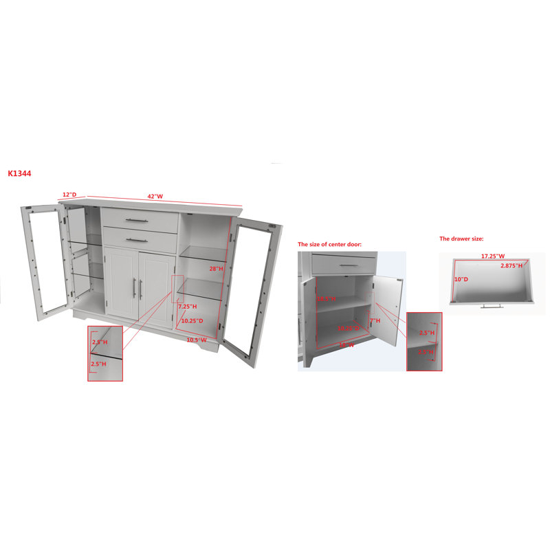Dufferin 4-Door Sideboard Buffet Display Storage Cabinet